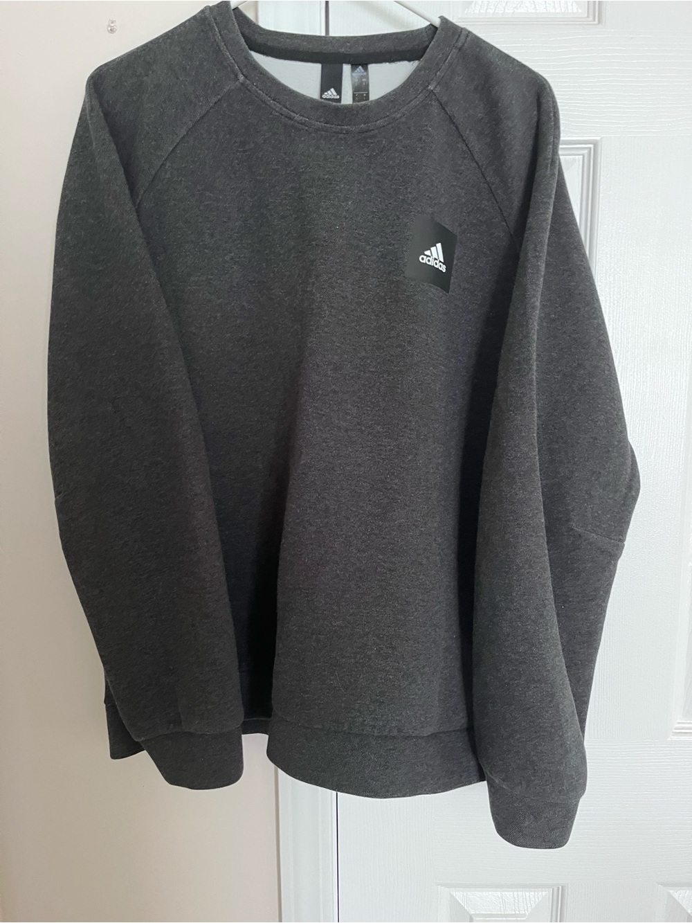 Adidas Men's Heathered BlackCrewneck Sweatshirt Size Large